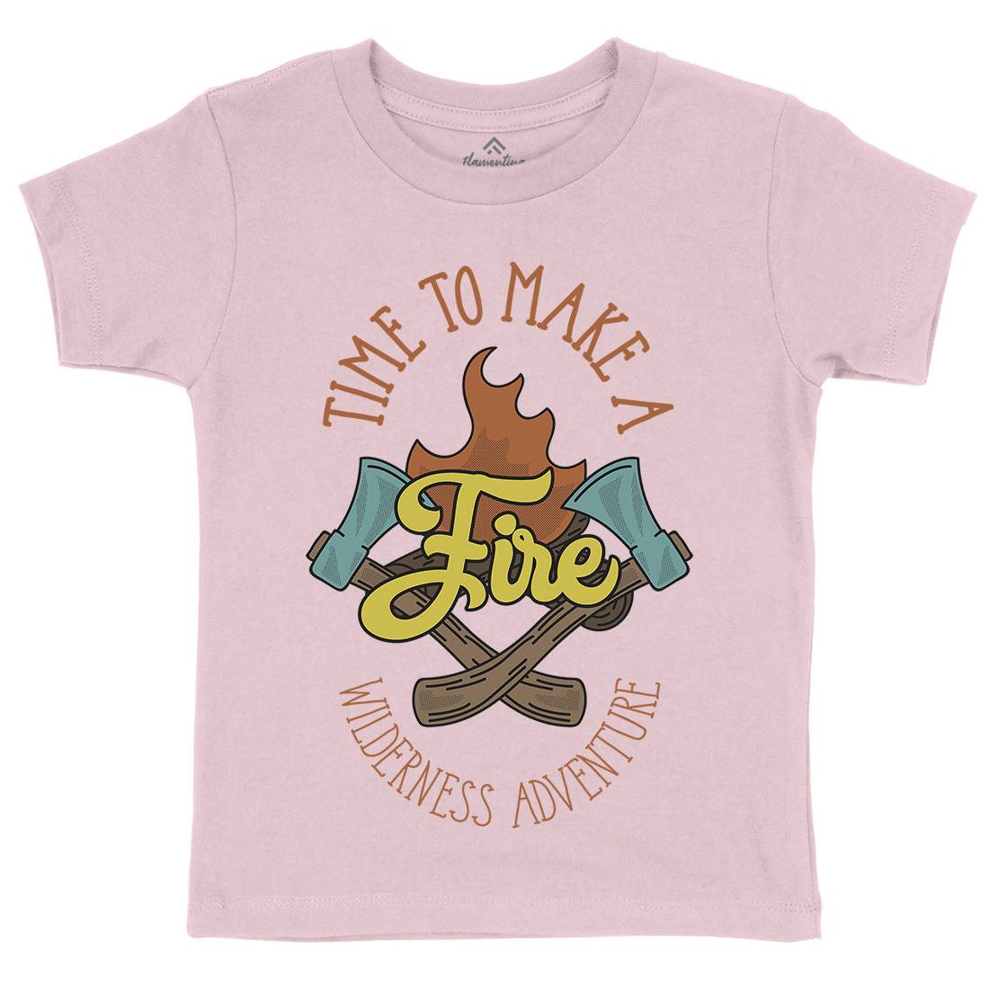 Time To Make Fire Kids Crew Neck T-Shirt Nature D992