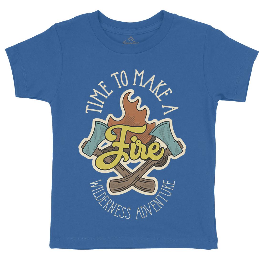 Time To Make Fire Kids Organic Crew Neck T-Shirt Nature D992