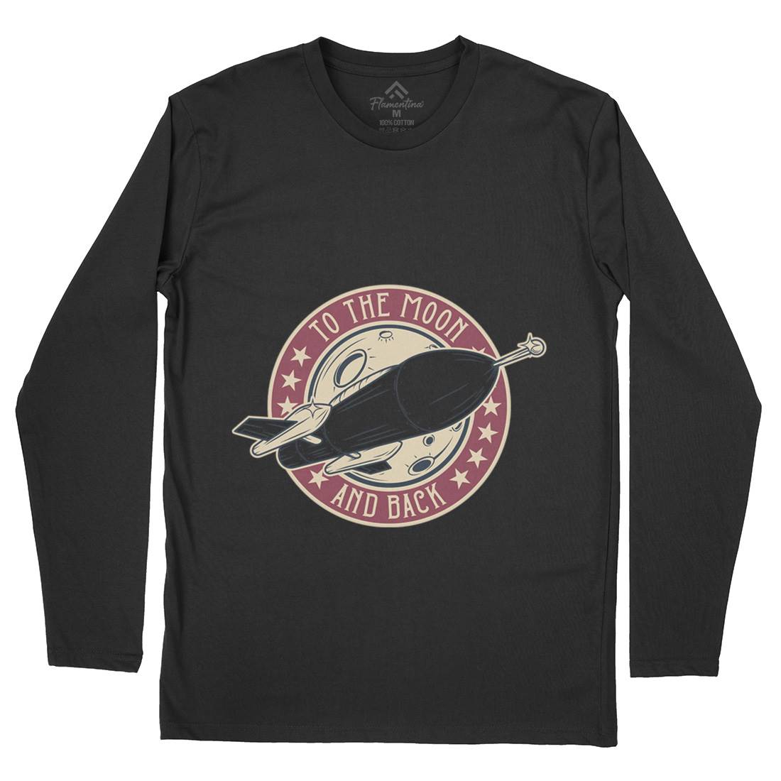 To The Moon Mens Long Sleeve T-Shirt Space D993