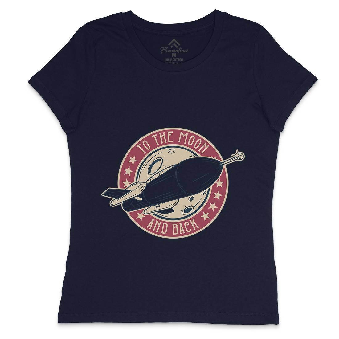 To The Moon Womens Crew Neck T-Shirt Space D993