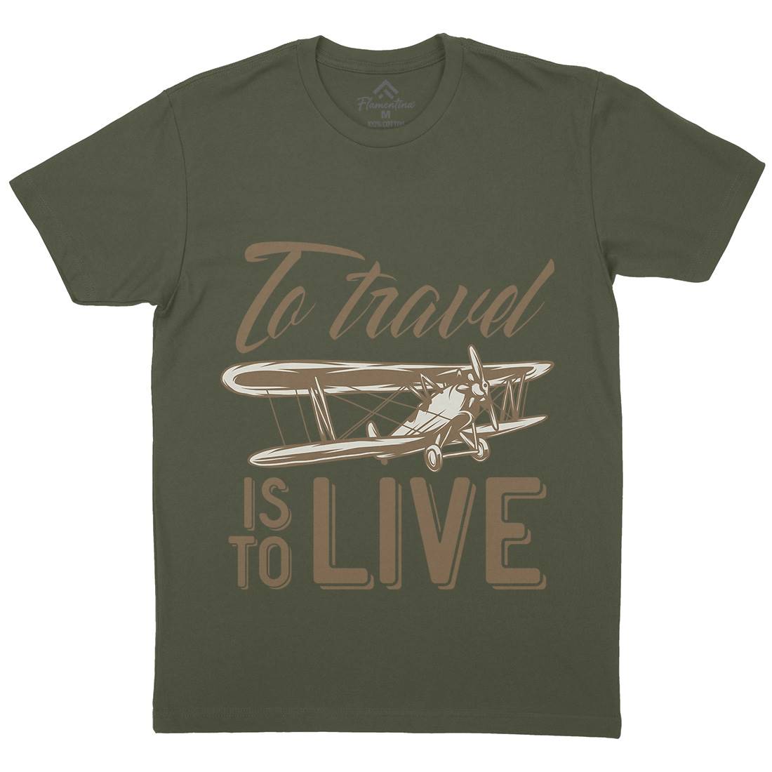 Travel Live Mens Organic Crew Neck T-Shirt Vehicles D994