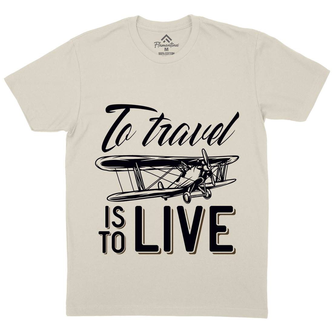Travel Live Mens Organic Crew Neck T-Shirt Vehicles D994