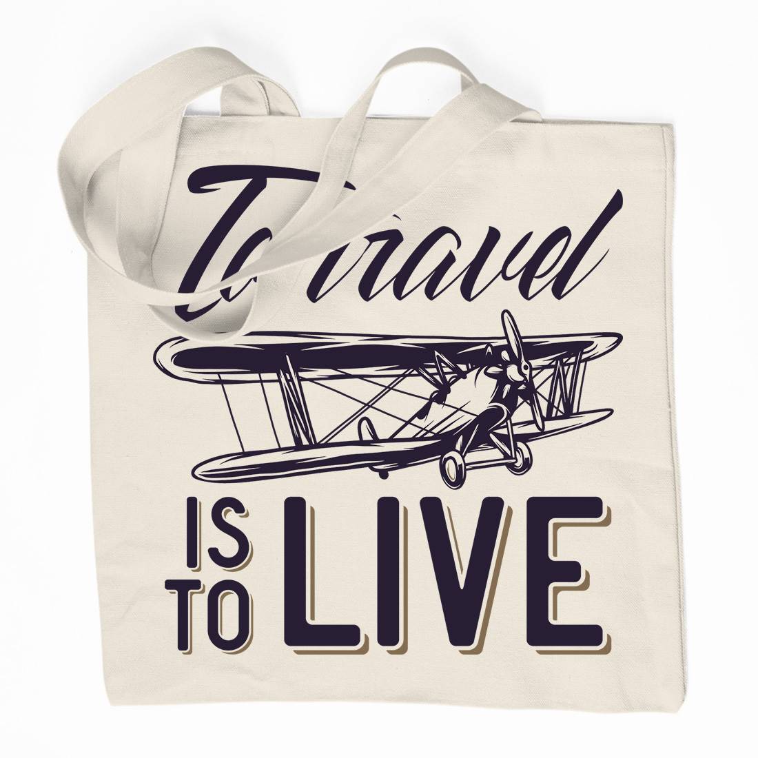 Travel Live Organic Premium Cotton Tote Bag Vehicles D994
