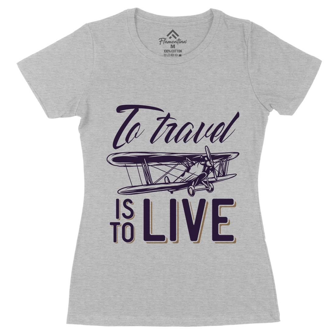 Travel Live Womens Organic Crew Neck T-Shirt Vehicles D994