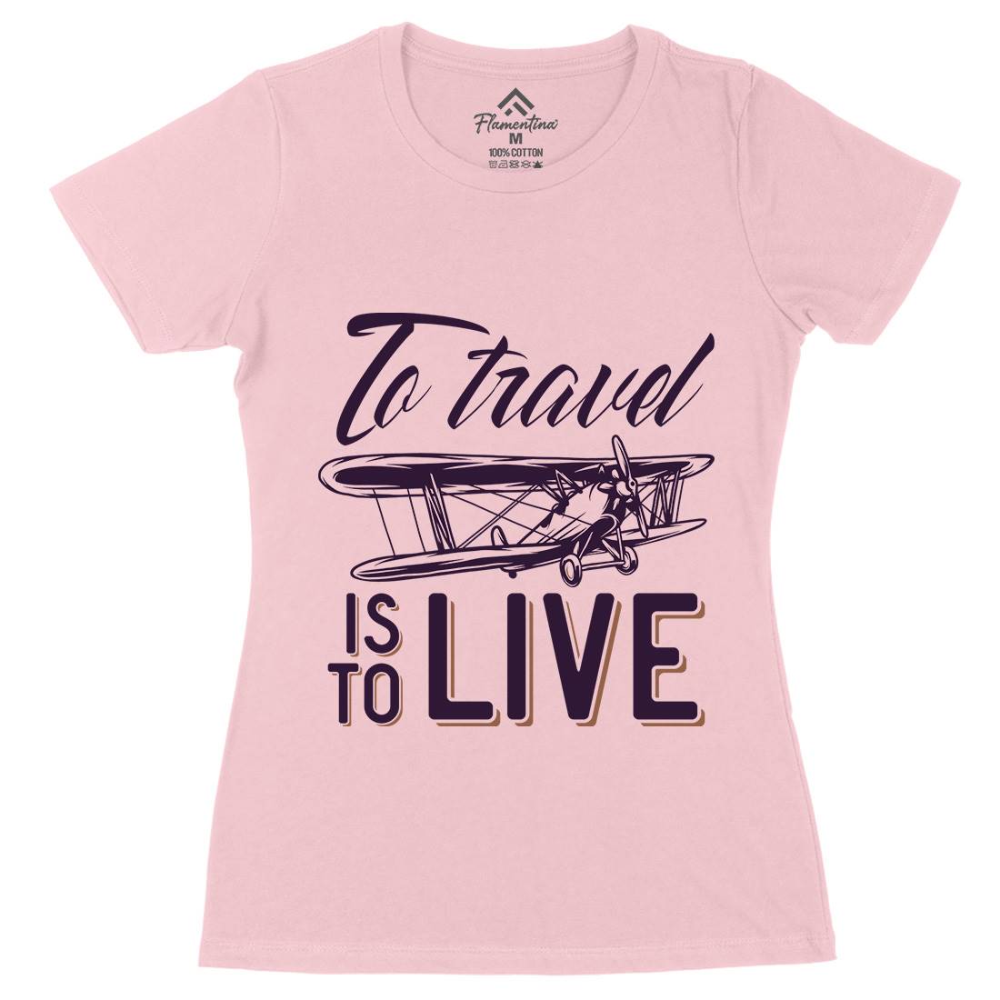Travel Live Womens Organic Crew Neck T-Shirt Vehicles D994