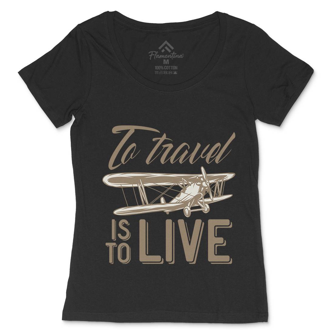 Travel Live Womens Scoop Neck T-Shirt Vehicles D994