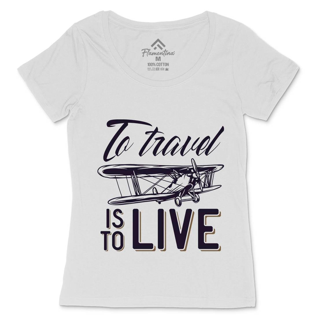 Travel Live Womens Scoop Neck T-Shirt Vehicles D994