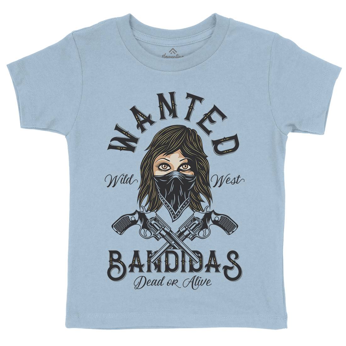 Wanted Bandidas Kids Organic Crew Neck T-Shirt Retro D995