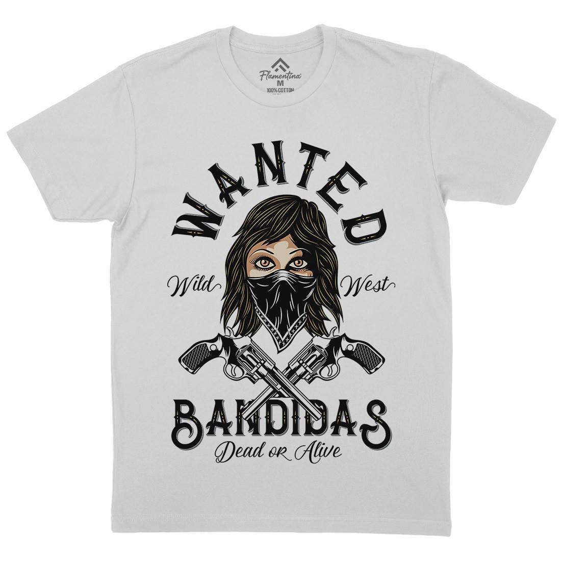 Wanted Bandidas Mens Crew Neck T-Shirt Retro D995