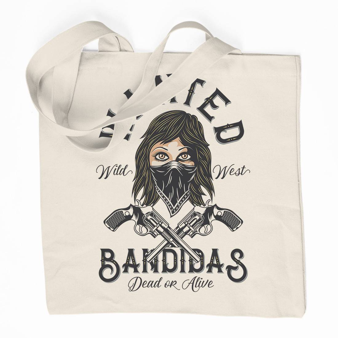 Wanted Bandidas Organic Premium Cotton Tote Bag Retro D995