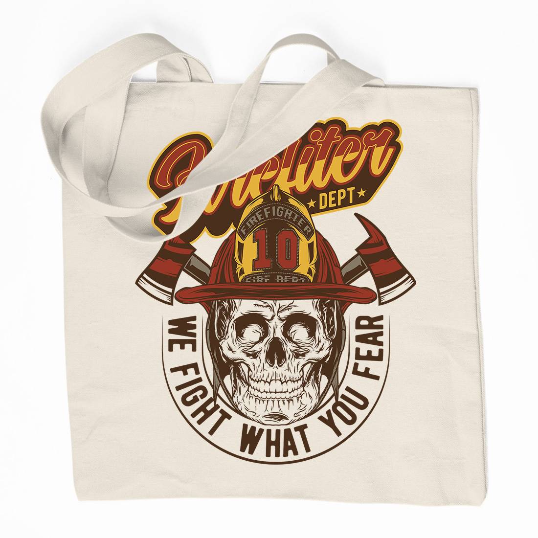 We Fight Organic Premium Cotton Tote Bag Firefighters D996