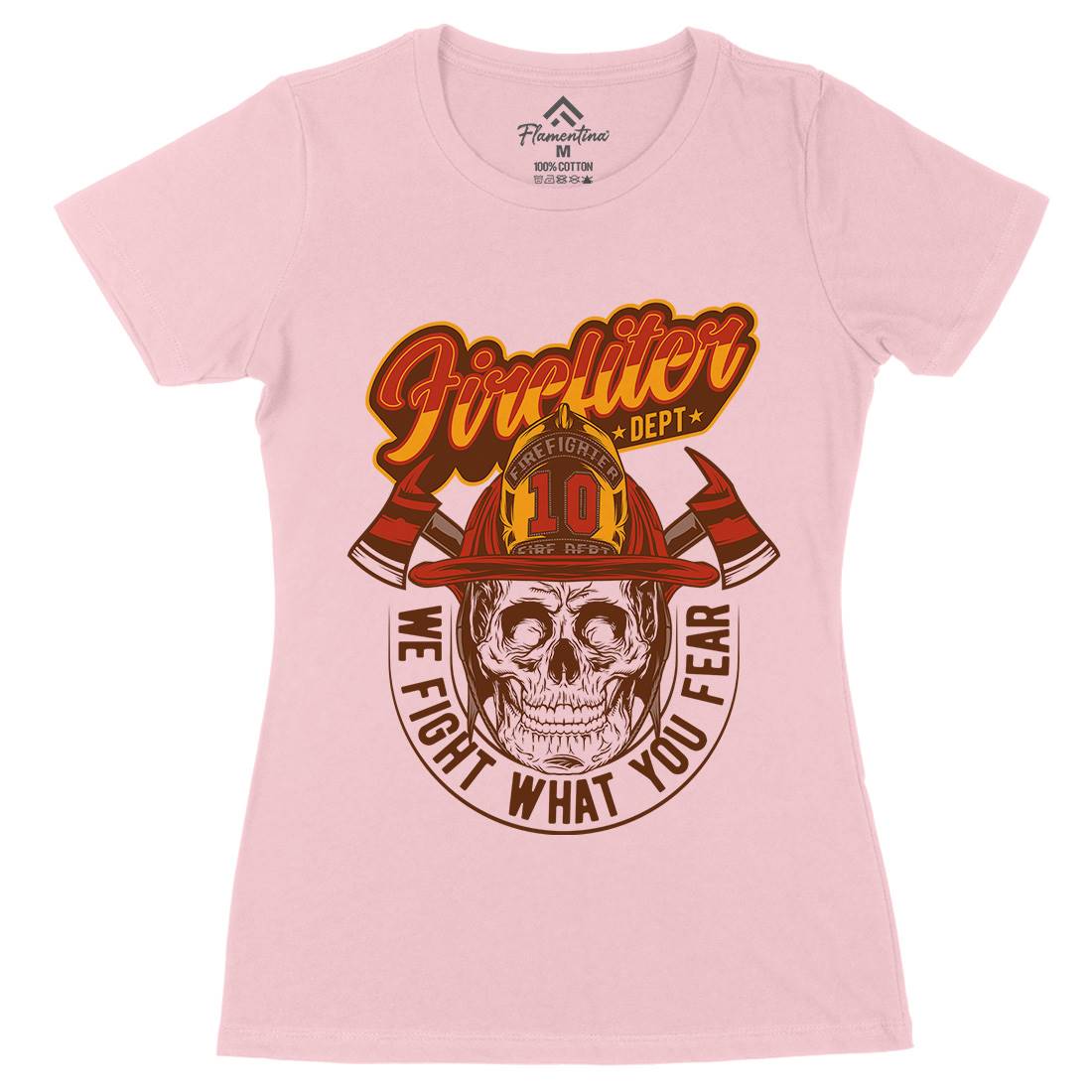 We Fight Womens Organic Crew Neck T-Shirt Firefighters D996