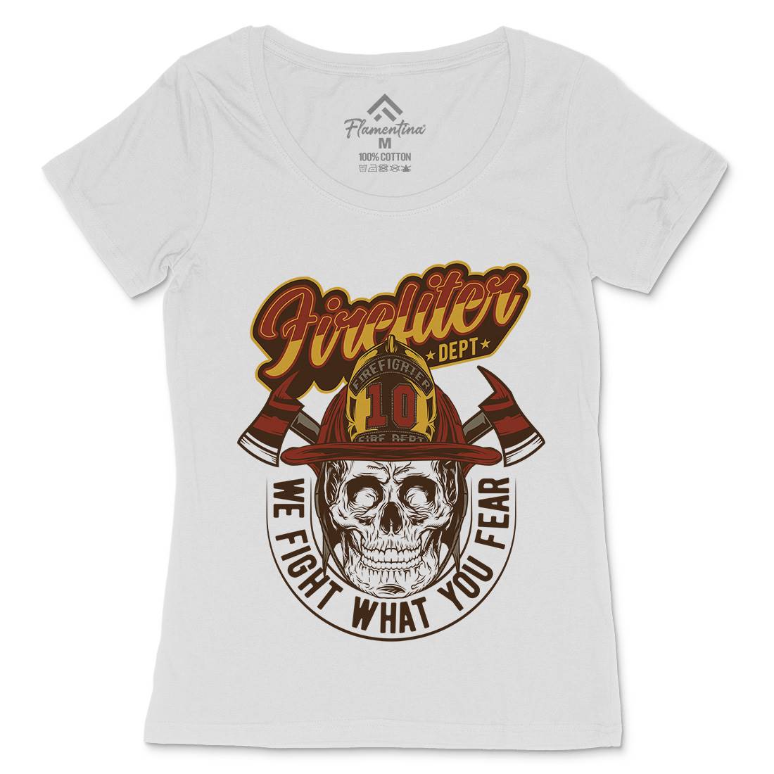 We Fight Womens Scoop Neck T-Shirt Firefighters D996