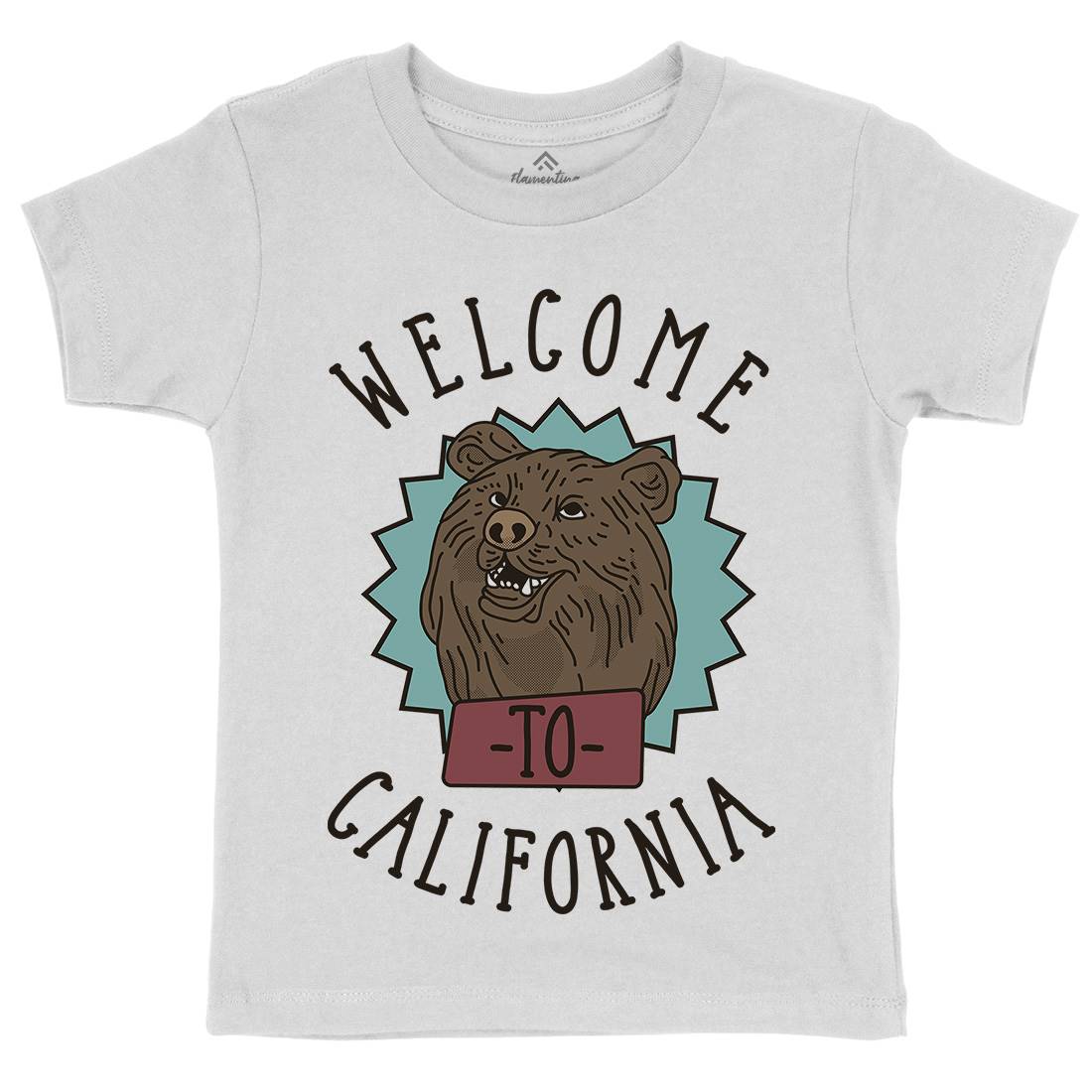 Welcome To California Kids Organic Crew Neck T-Shirt Animals D997