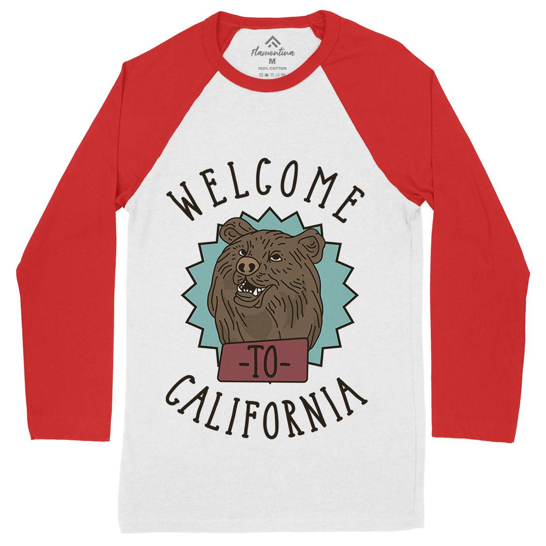 Welcome To California Mens Long Sleeve Baseball T-Shirt Animals D997