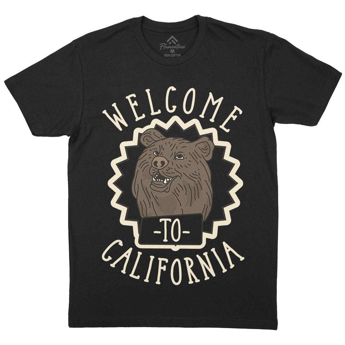 Welcome To California Mens Crew Neck T-Shirt Animals D997