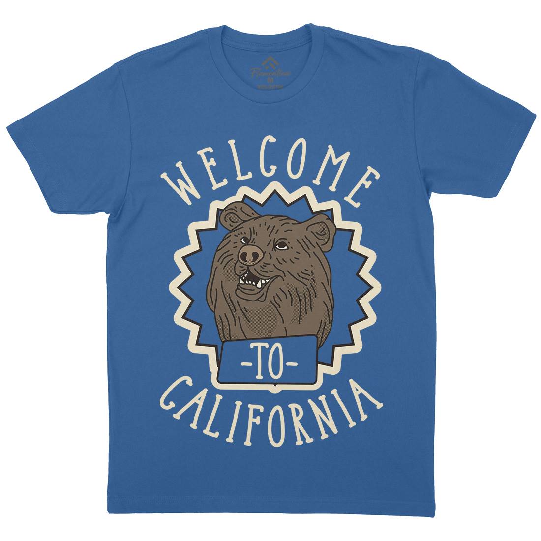 Welcome To California Mens Organic Crew Neck T-Shirt Animals D997