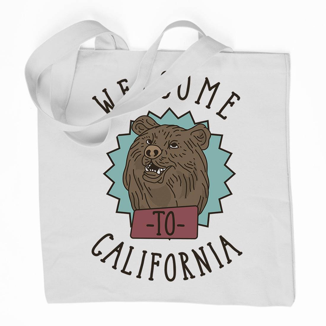 Welcome To California Organic Premium Cotton Tote Bag Animals D997