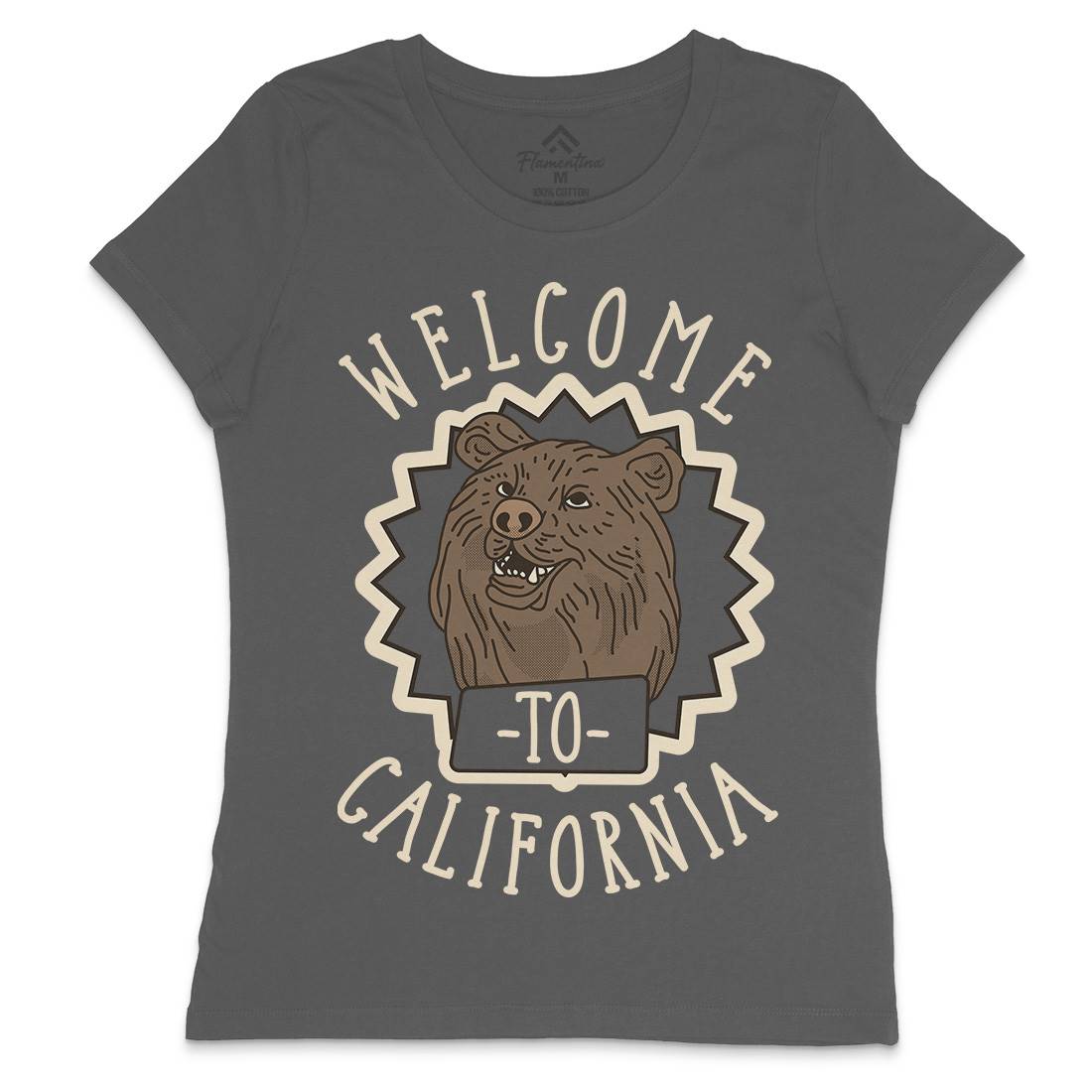 Welcome To California Womens Crew Neck T-Shirt Animals D997