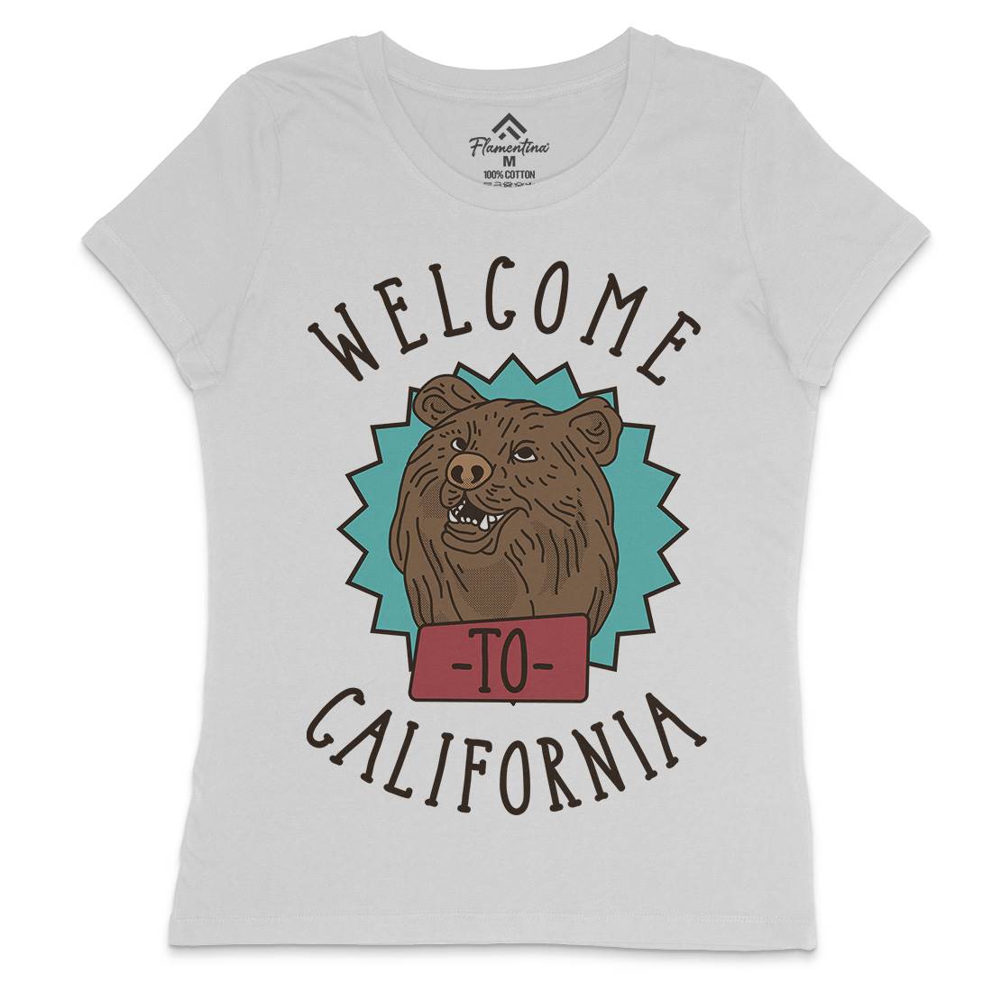 Welcome To California Womens Crew Neck T-Shirt Animals D997