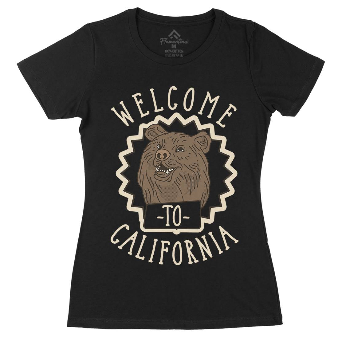 Welcome To California Womens Organic Crew Neck T-Shirt Animals D997