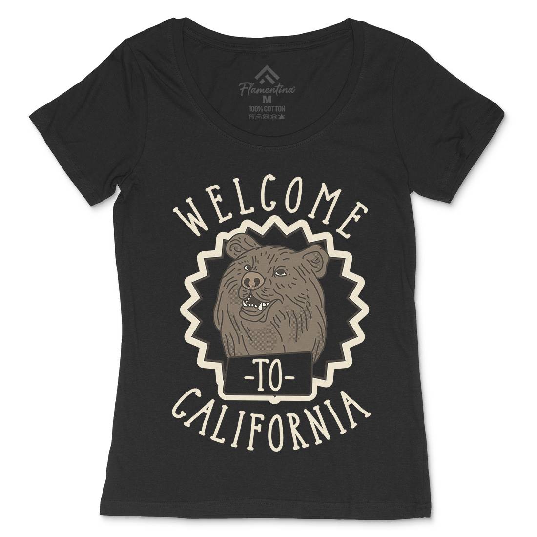 Welcome To California Womens Scoop Neck T-Shirt Animals D997