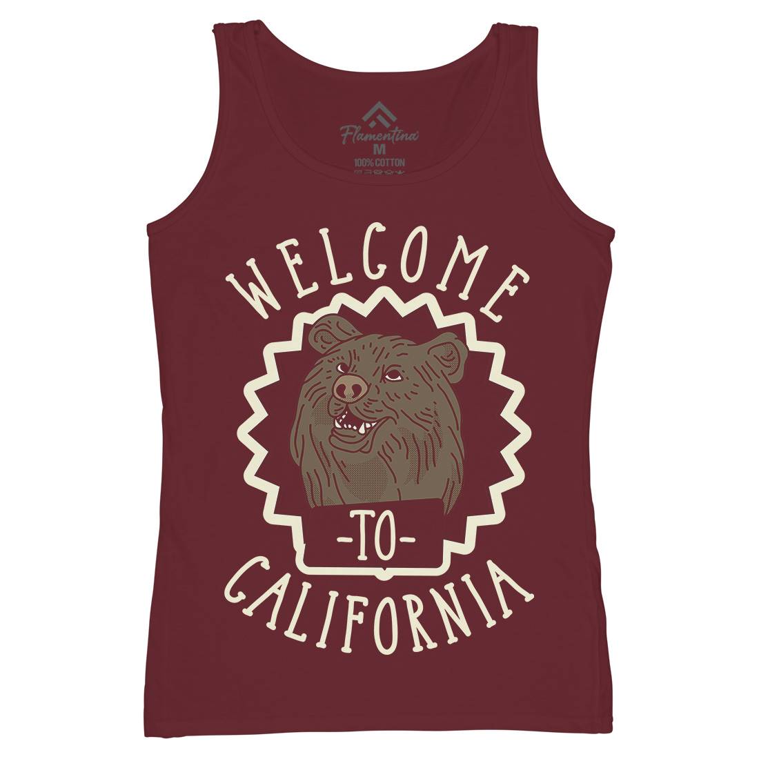 Welcome To California Womens Organic Tank Top Vest Animals D997