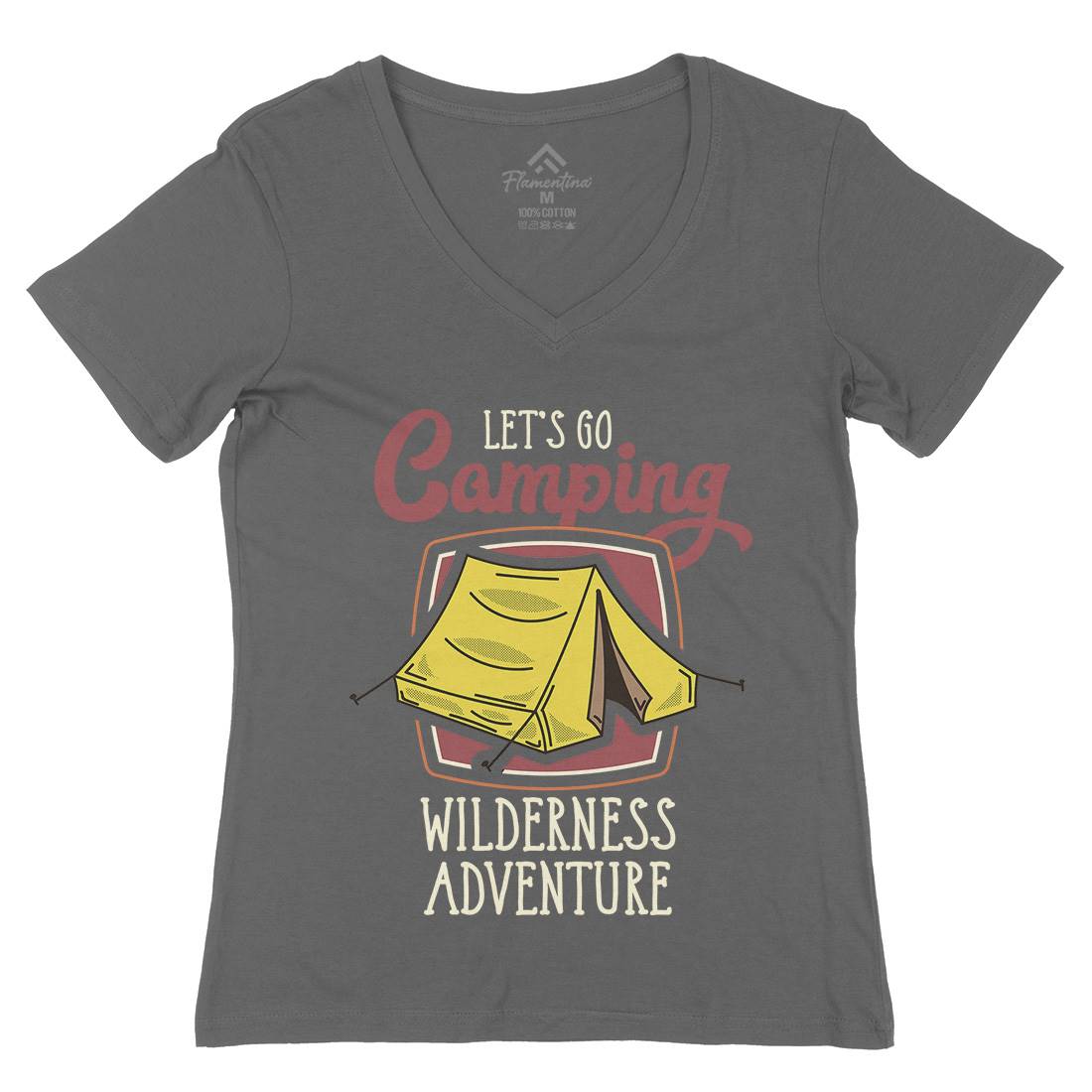Wilderness Adventure Womens Organic V-Neck T-Shirt Nature D998