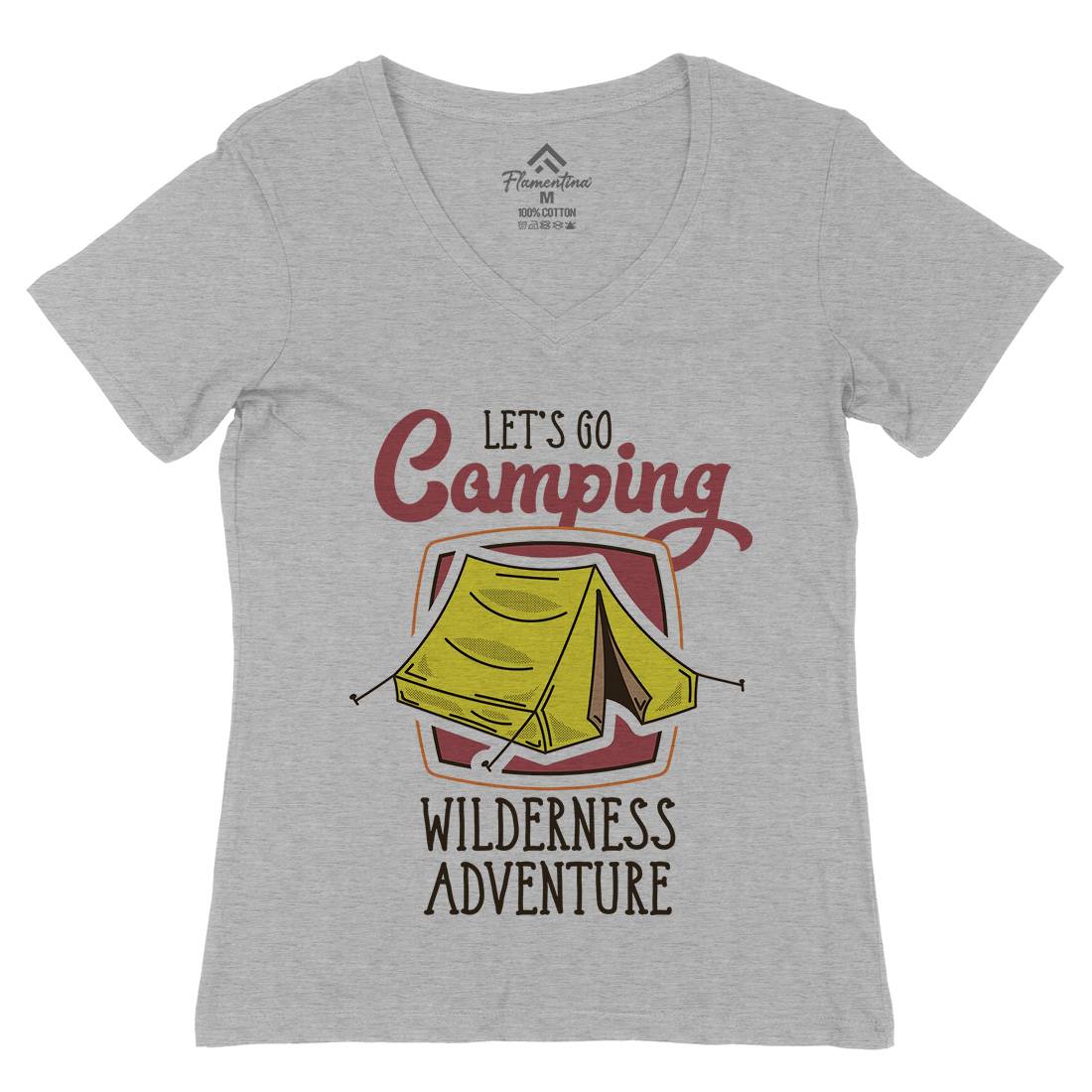 Wilderness Adventure Womens Organic V-Neck T-Shirt Nature D998