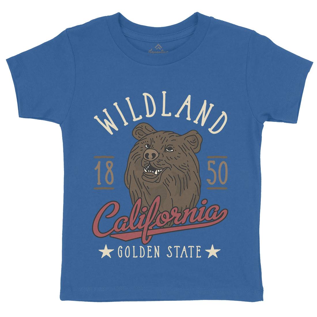 Wildland California Kids Crew Neck T-Shirt Animals D999