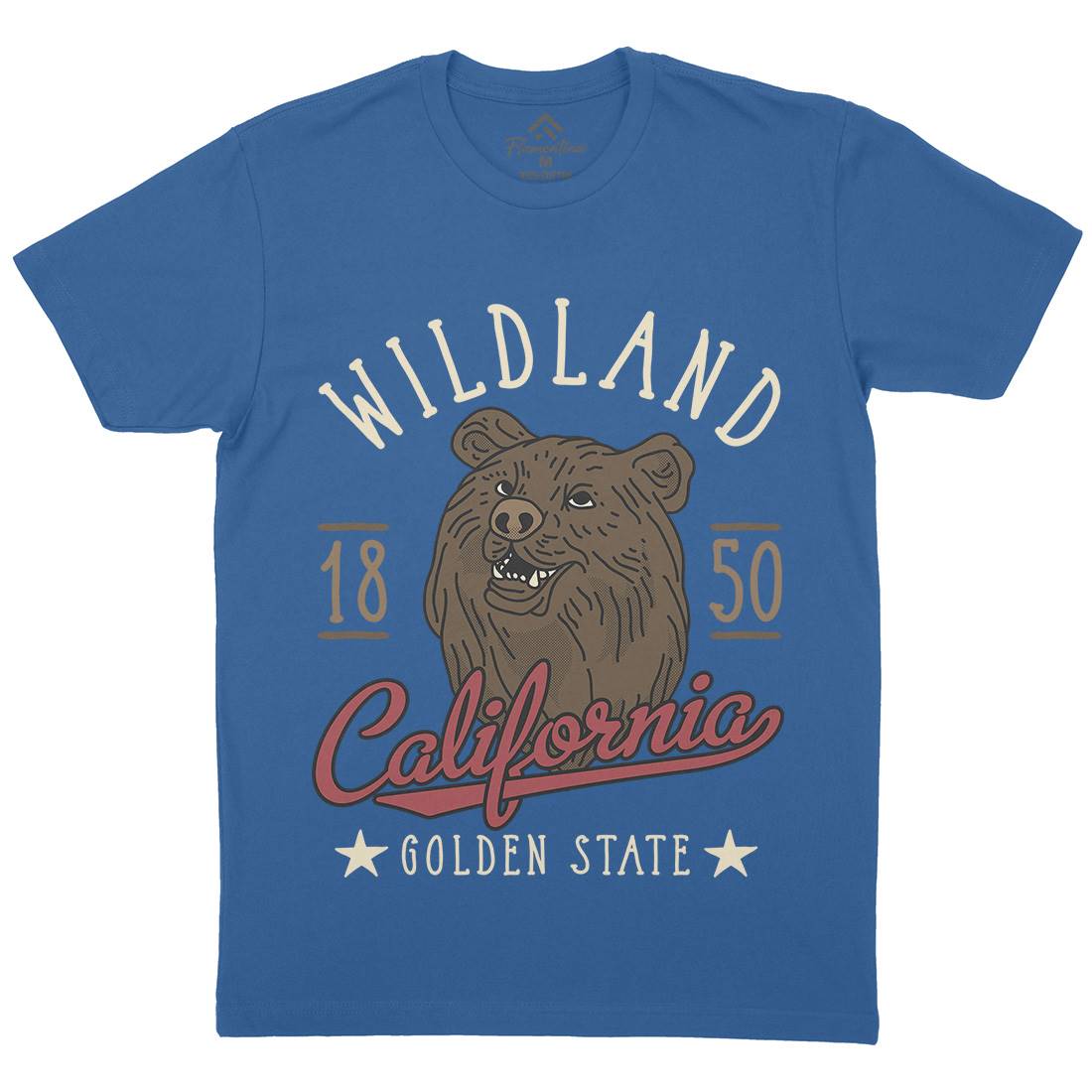 Wildland California Mens Crew Neck T-Shirt Animals D999