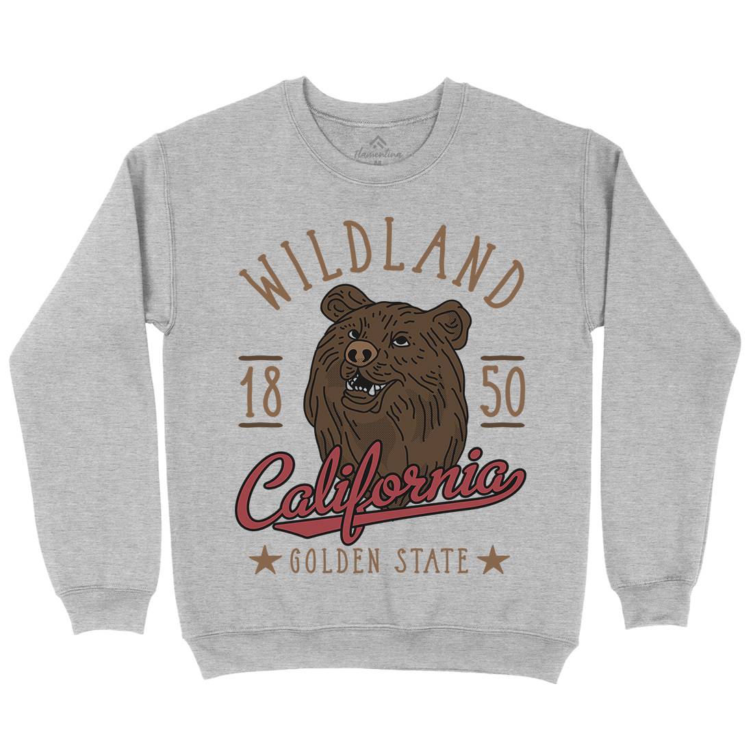 Wildland California Mens Crew Neck Sweatshirt Animals D999