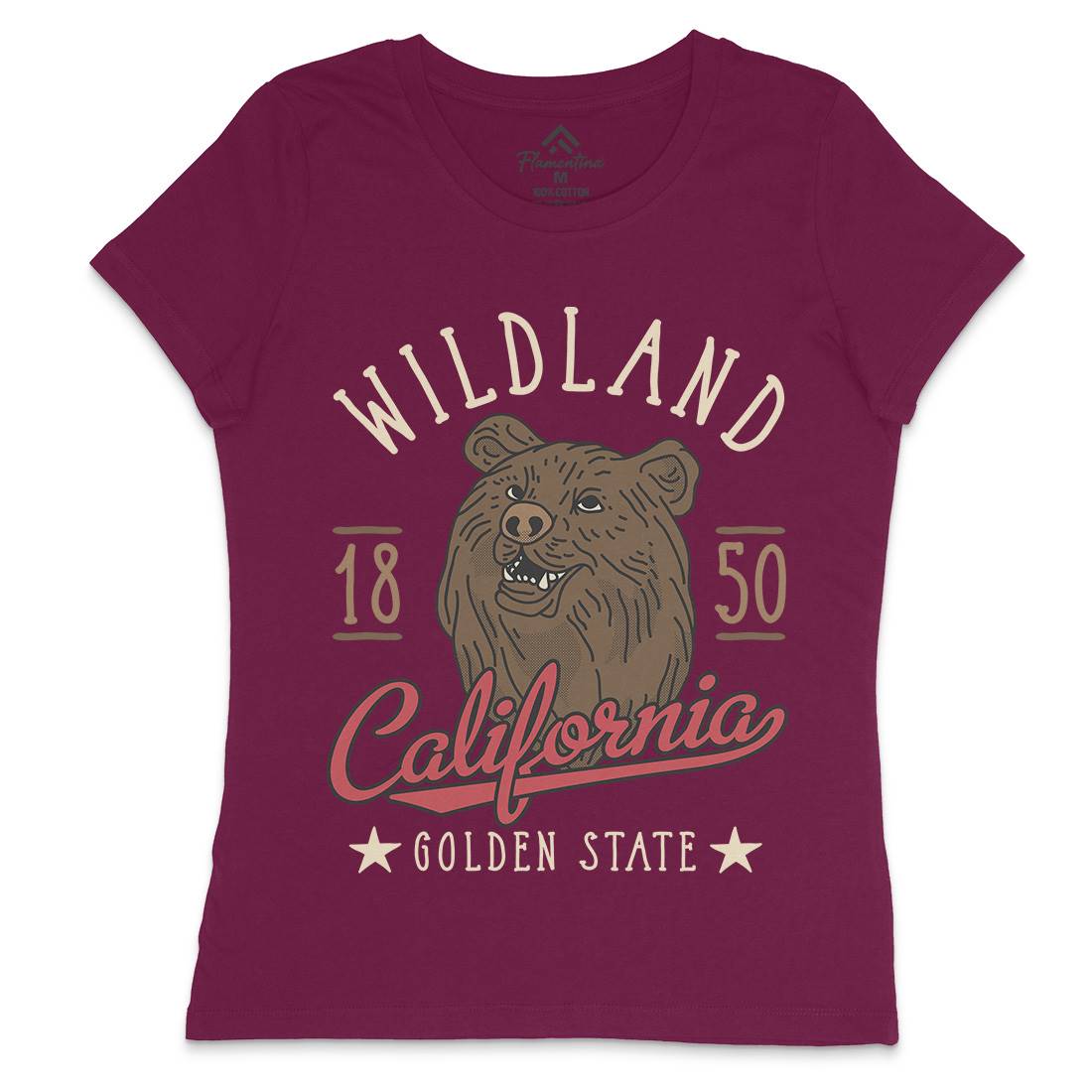 Wildland California Womens Crew Neck T-Shirt Animals D999