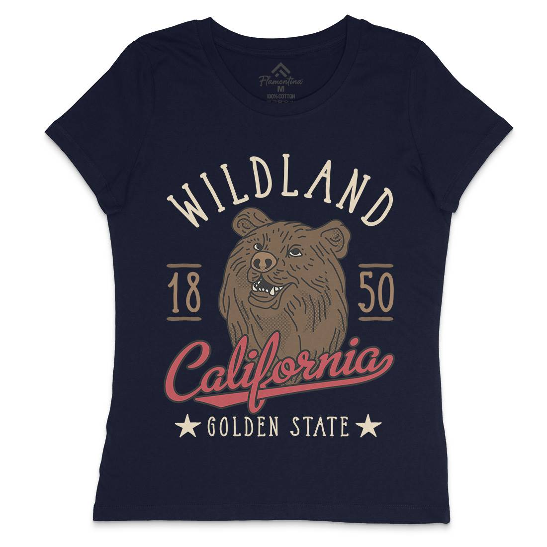 Wildland California Womens Crew Neck T-Shirt Animals D999