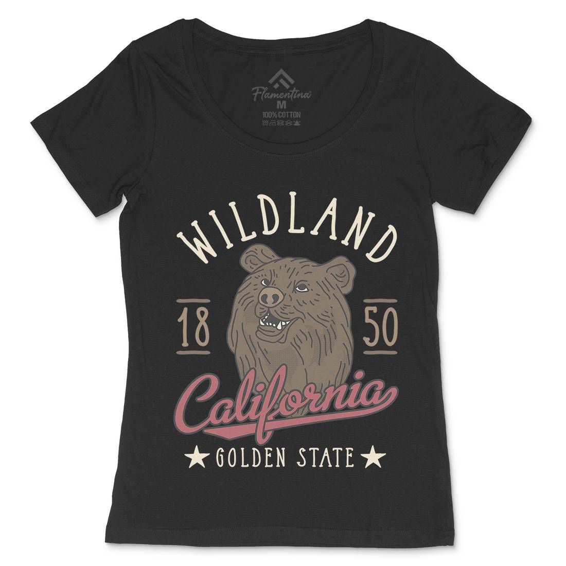 Wildland California Womens Scoop Neck T-Shirt Animals D999