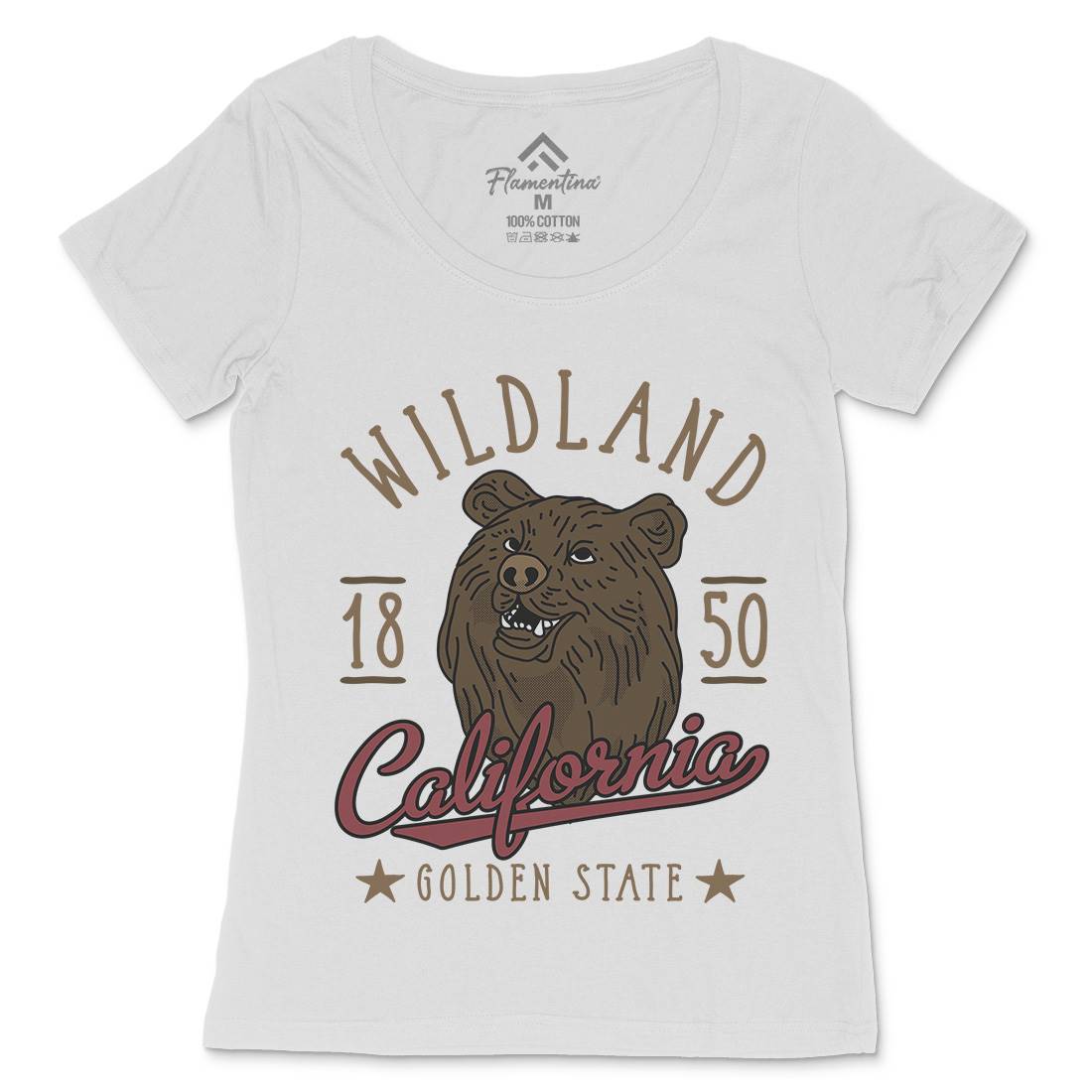 Wildland California Womens Scoop Neck T-Shirt Animals D999