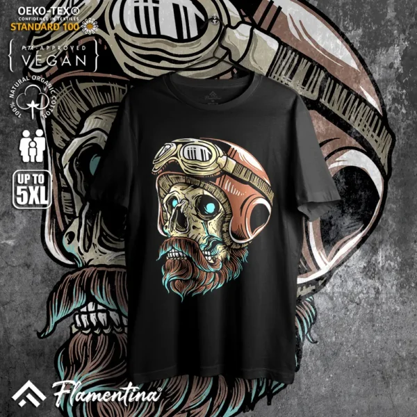 Skull Biker T-Shirt - Image 8