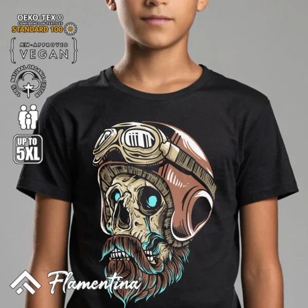 Skull Biker T-Shirt - Image 4