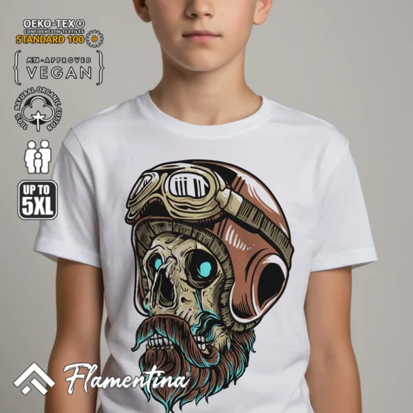 Skull Biker T-Shirt - Image 7