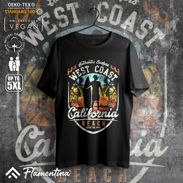 West Coast California Beach T-Shirt - Image 8