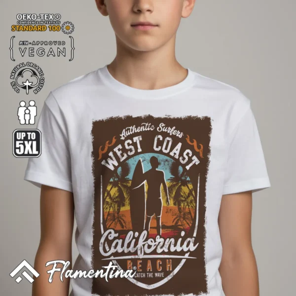 West Coast California Beach T-Shirt - Image 7