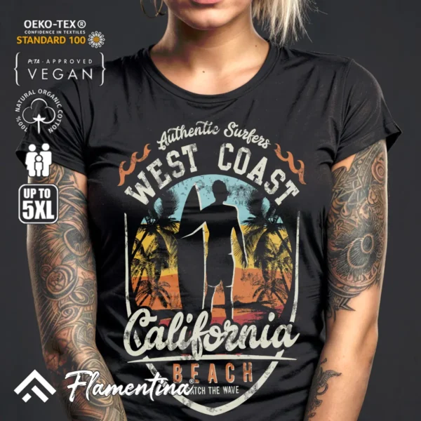 West Coast California Beach T-Shirt - Image 3