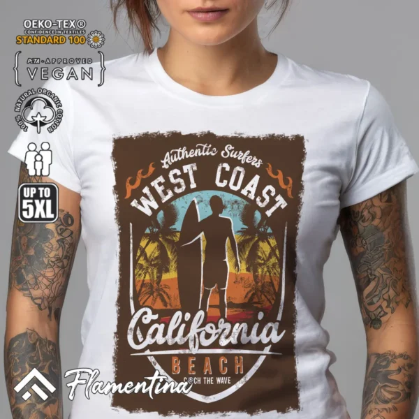 West Coast California Beach T-Shirt - Image 6