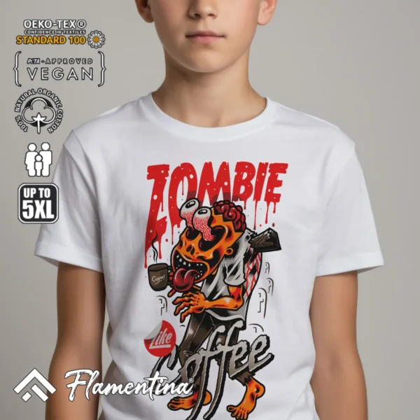 Zombie Like Coffee T-Shirt - Image 7