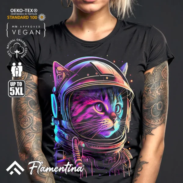 Astronaut Cat T-Shirt - Image 3