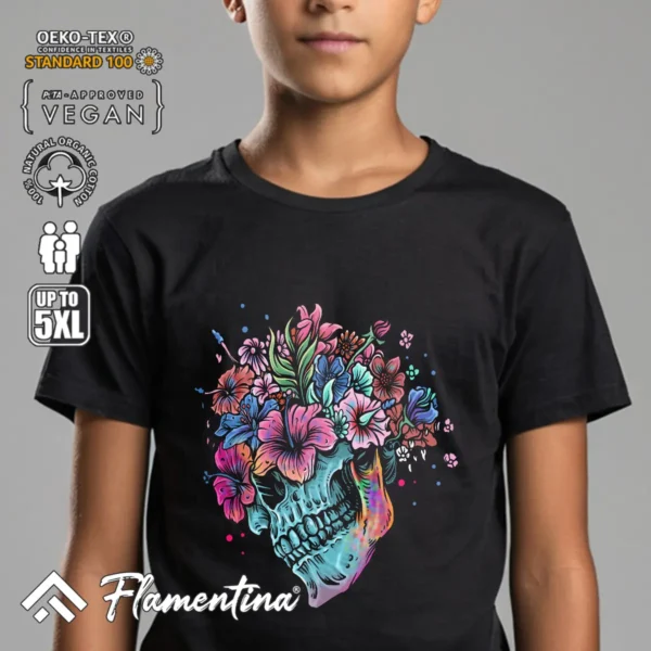 Flowers Skull T-Shirt - Image 4