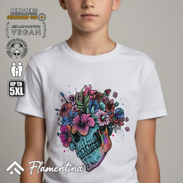 Flowers Skull T-Shirt - Image 7