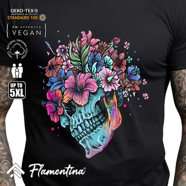 Flowers Skull T-Shirt - Image 2