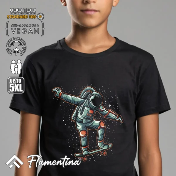 Astronaut Skateboarding T-Shirt - Image 4