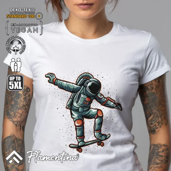 Astronaut Skateboarding T-Shirt - Image 6